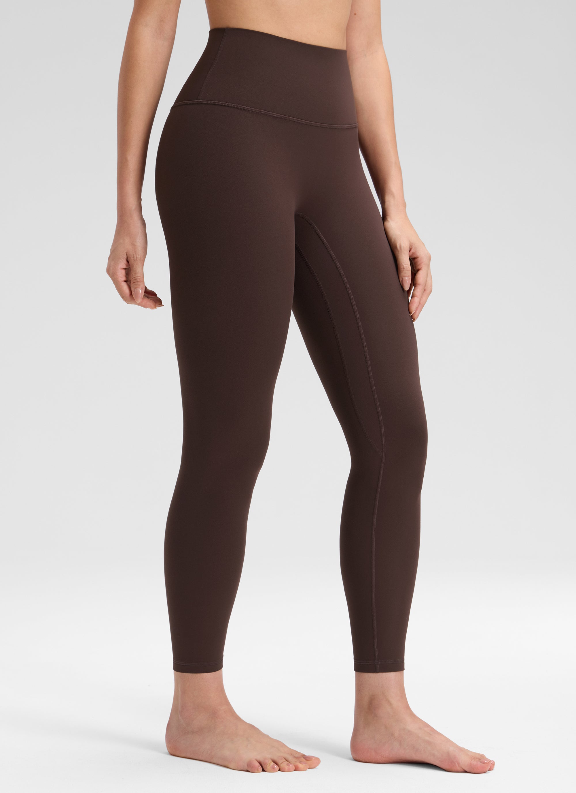 CRZ YOGA Women's Butterluxe Yoga High Rise No Front Seam Legging 25'' Hot Fudge Brown