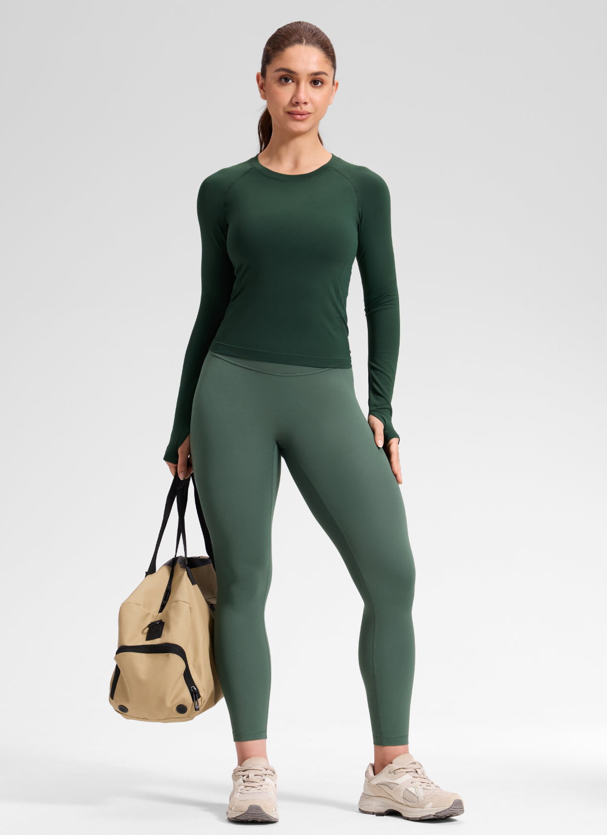 CRZ YOGA Softretch Secretsculpt™ Minor High Rise Front Seam Legging Dark Forest Green