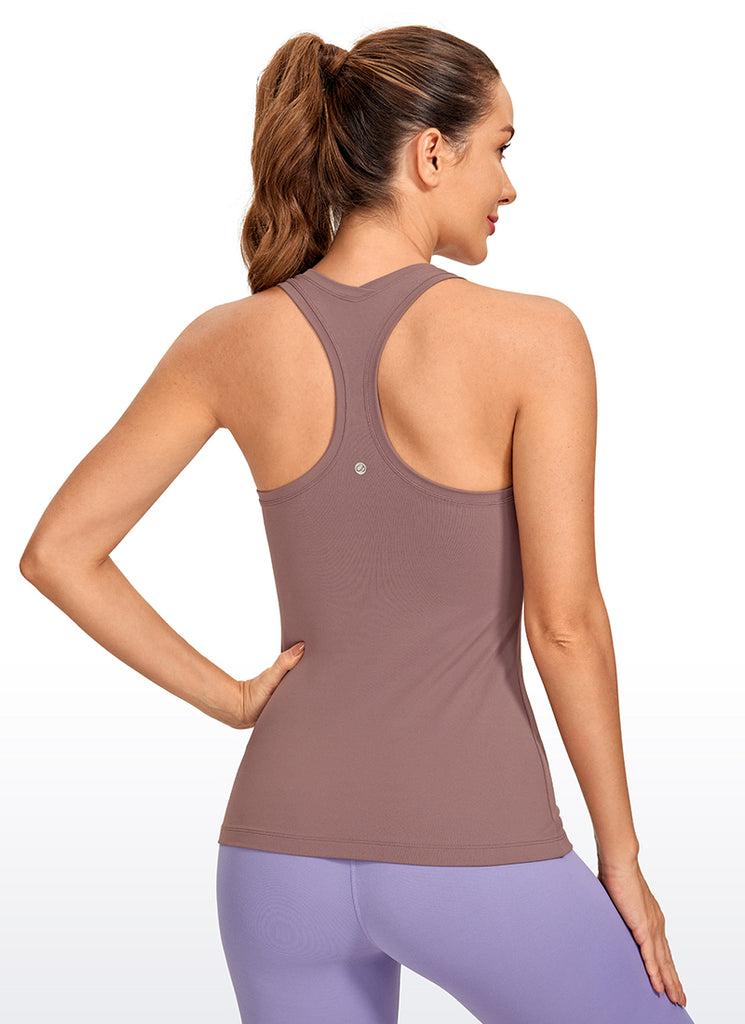 CRZ YOGA Women's Yoga Slim Fit Tops Butterluxe Tank Racerback Mauve