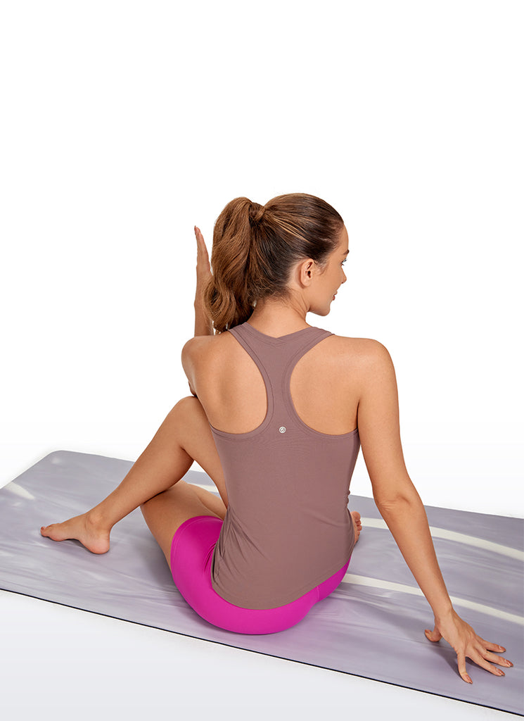 CRZ YOGA Women's Yoga Slim Fit Tops Butterluxe Tank Racerback Mauve