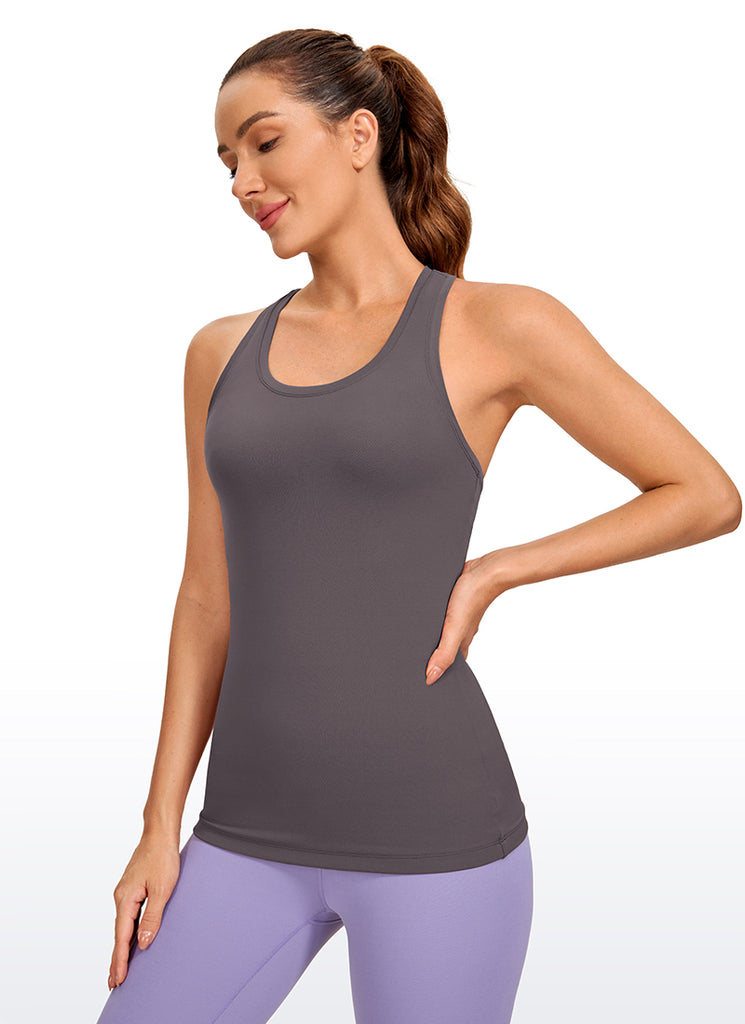 CRZ YOGA Women's Yoga Slim Fit Tops Butterluxe Tank Racerback Mauve