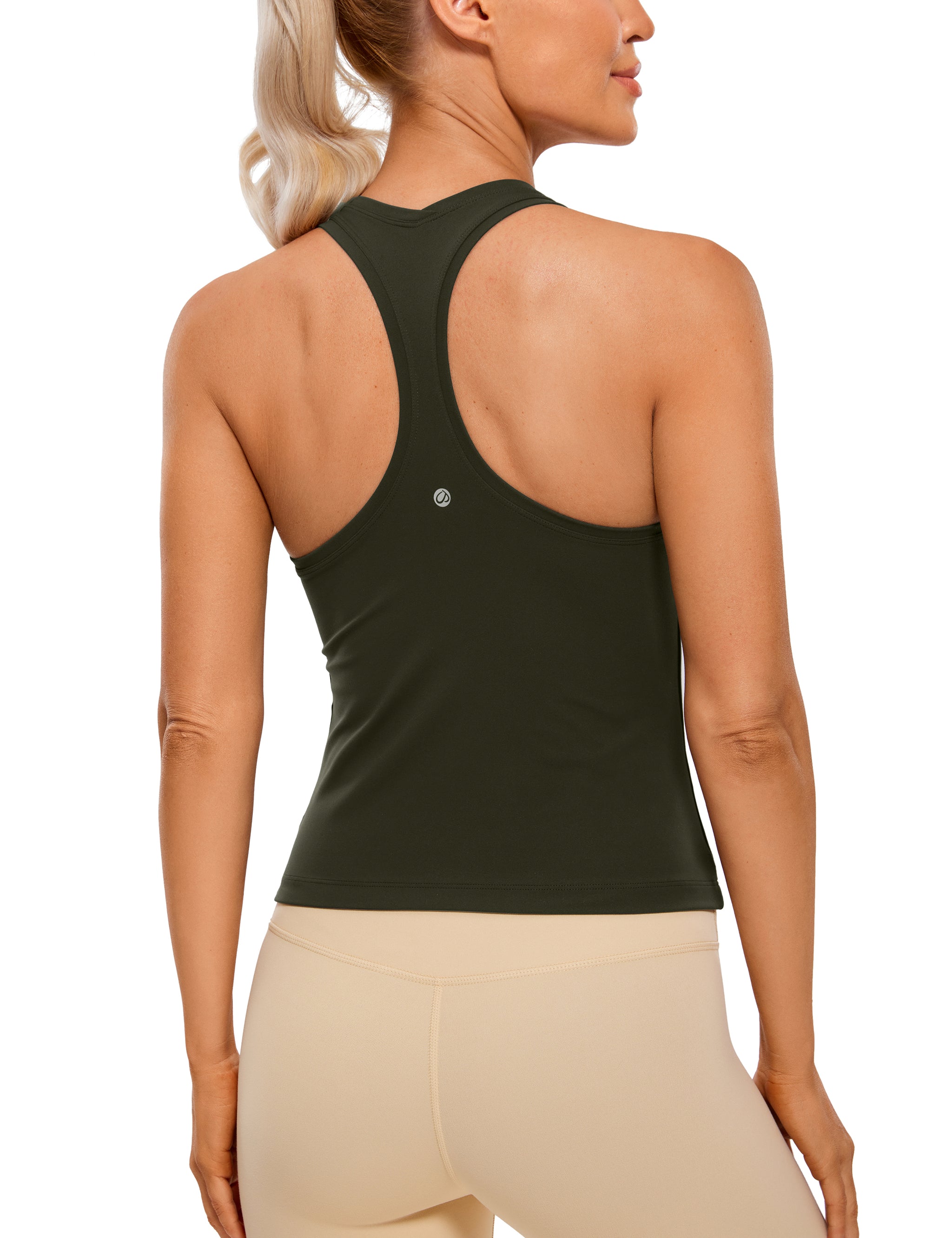 Butterluxe – Taillenlanges Tanktop mit Rundhalsausschnitt und Racerback