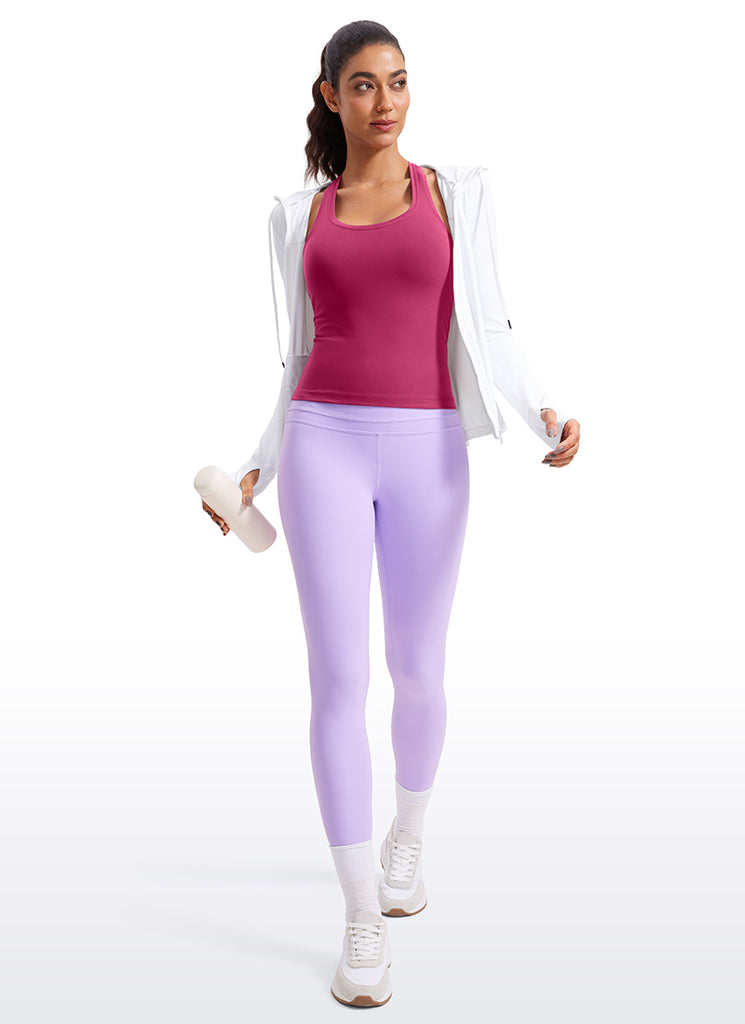 CRZ YOGA Women's Yoga Tight Fit Butterluxe Crewneck Tank Top Racerback Washed Mauve