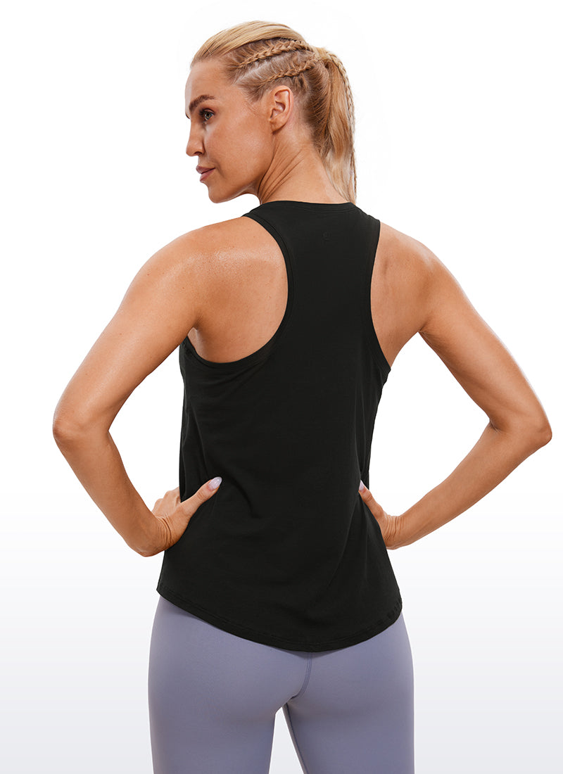 Pima Cotton Hip-Length Tank Racerback