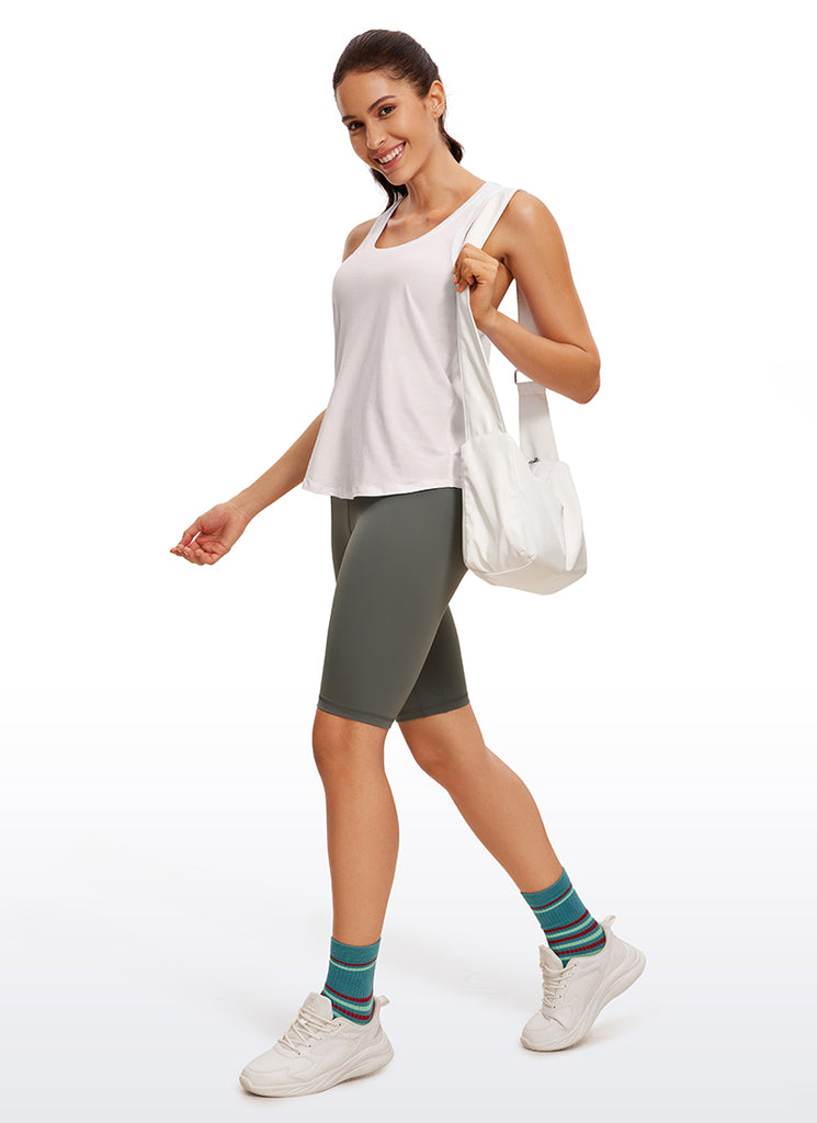 CRZ YOGA Women's Yoga Loose Fit Tops Pima Cotton Tank Racerback Iced Iris