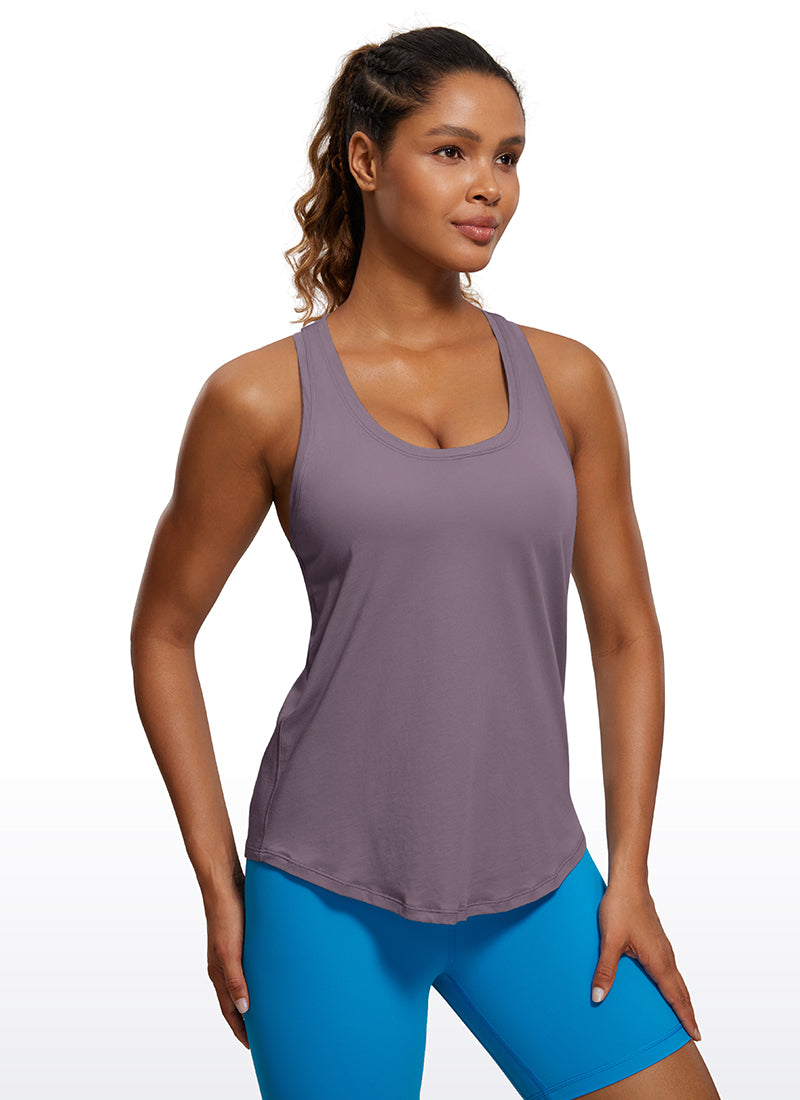 Pima Cotton Hip-Length Tank Racerback