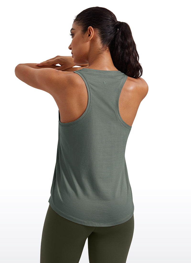 Pima Cotton Hip-Length Tank Racerback