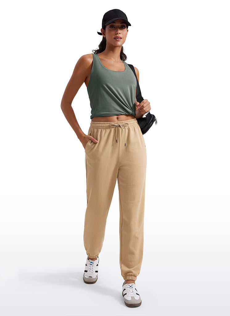 CRZ YOGA Women's Yoga Loose Fit Tops Pima Cotton Tank Racerback Mortar color