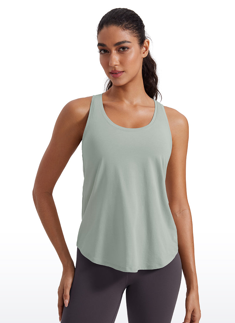 Pima Cotton Hip-Length Tank Racerback