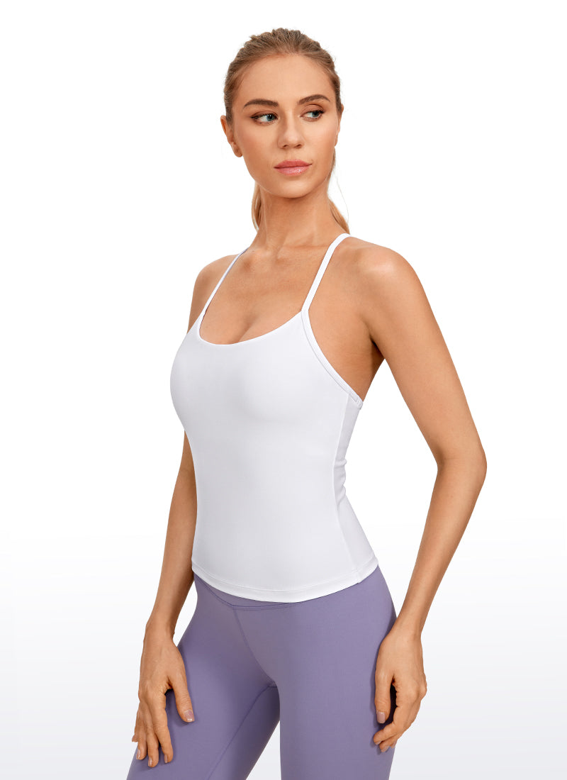 Butterluxe Waist Length Built-in Bra Tank Y Back