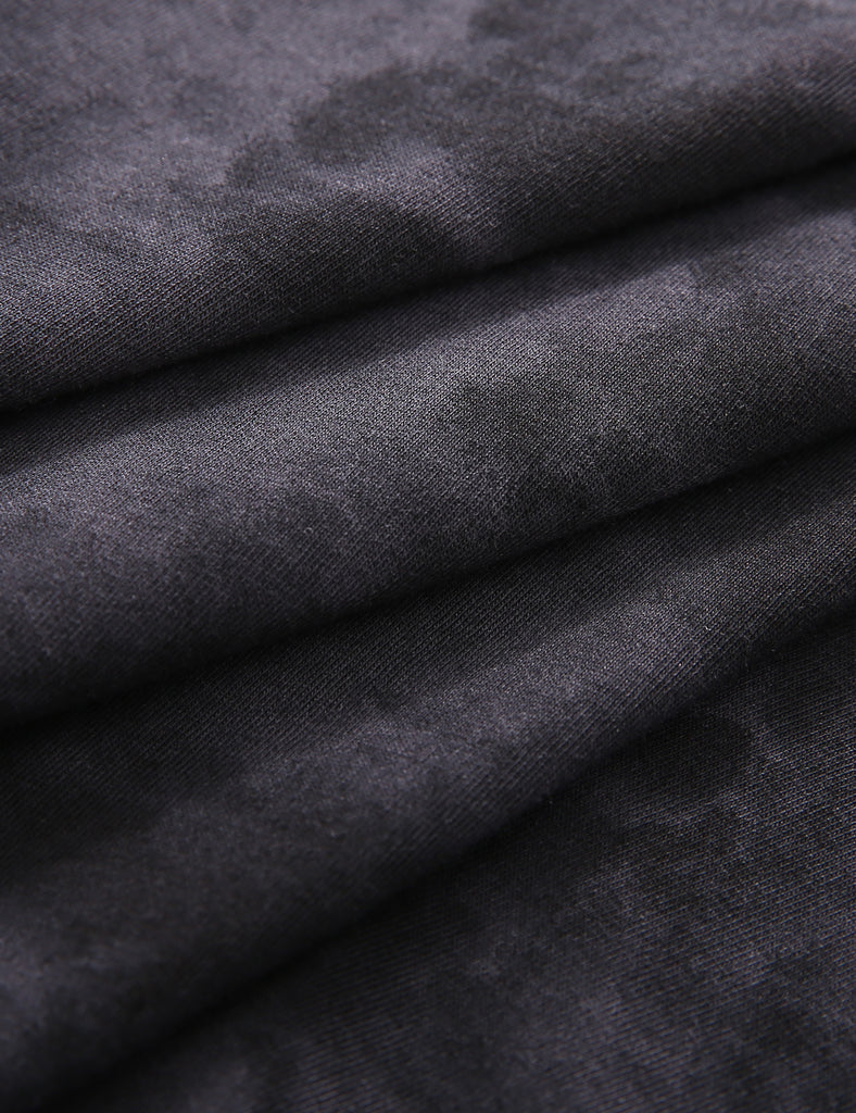 CRZ YOGA Women's Casual Relaxed Fit Shirts Pima Cotton Short Sleeves Tie Dye Smoke Ink