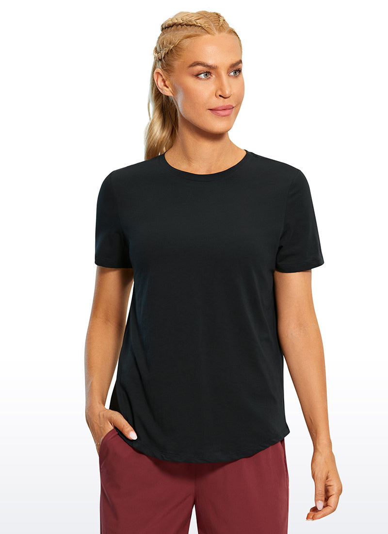 Pima Cotton Short Sleeves Round Neck