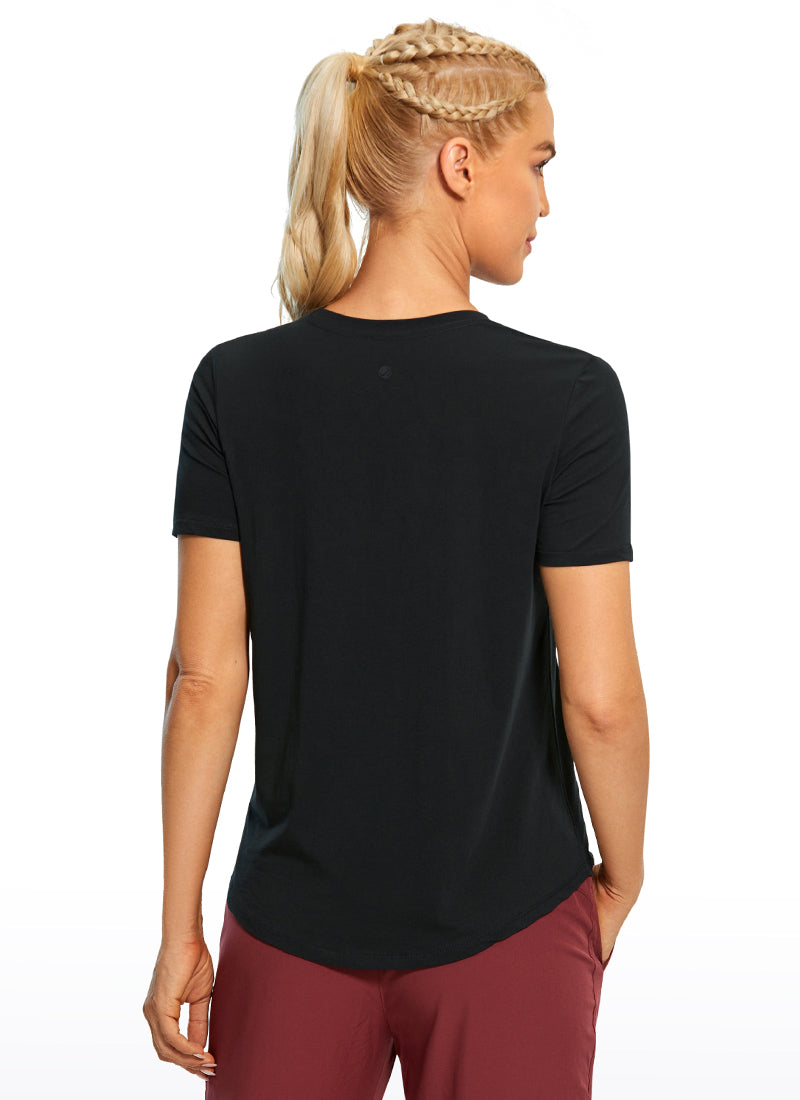 Pima Cotton Short Sleeves Round Neck