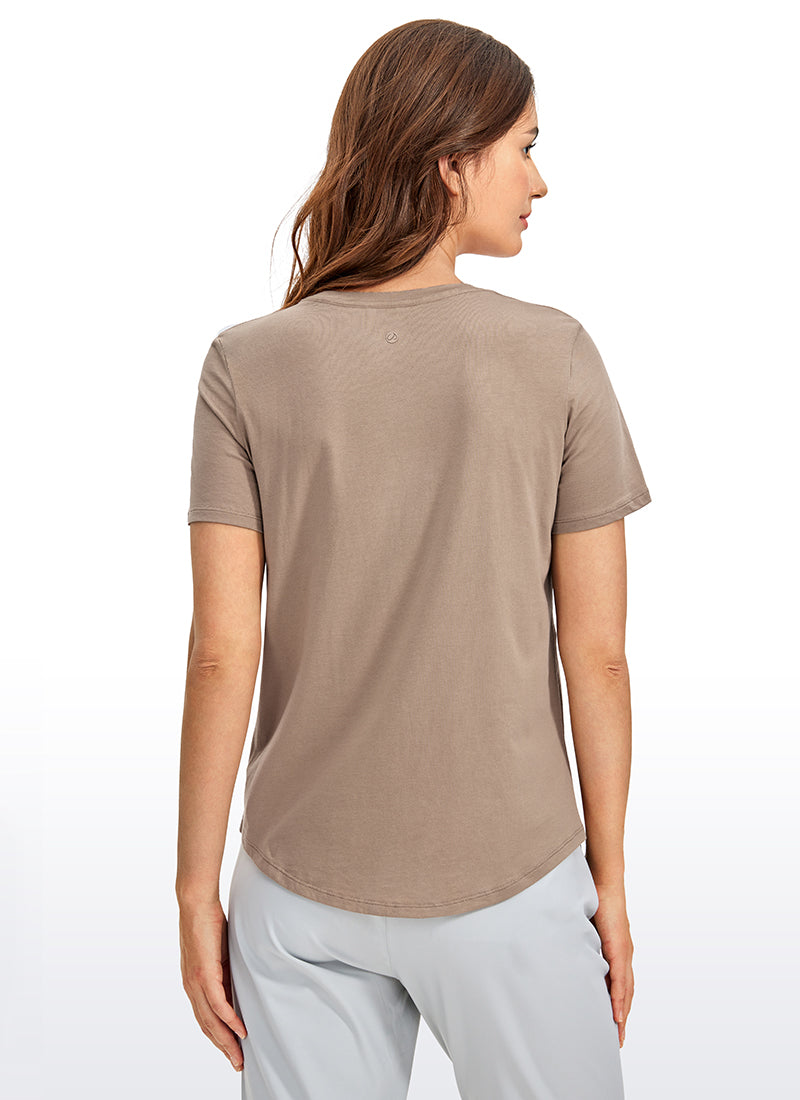 Pima Cotton Short Sleeves Round Neck