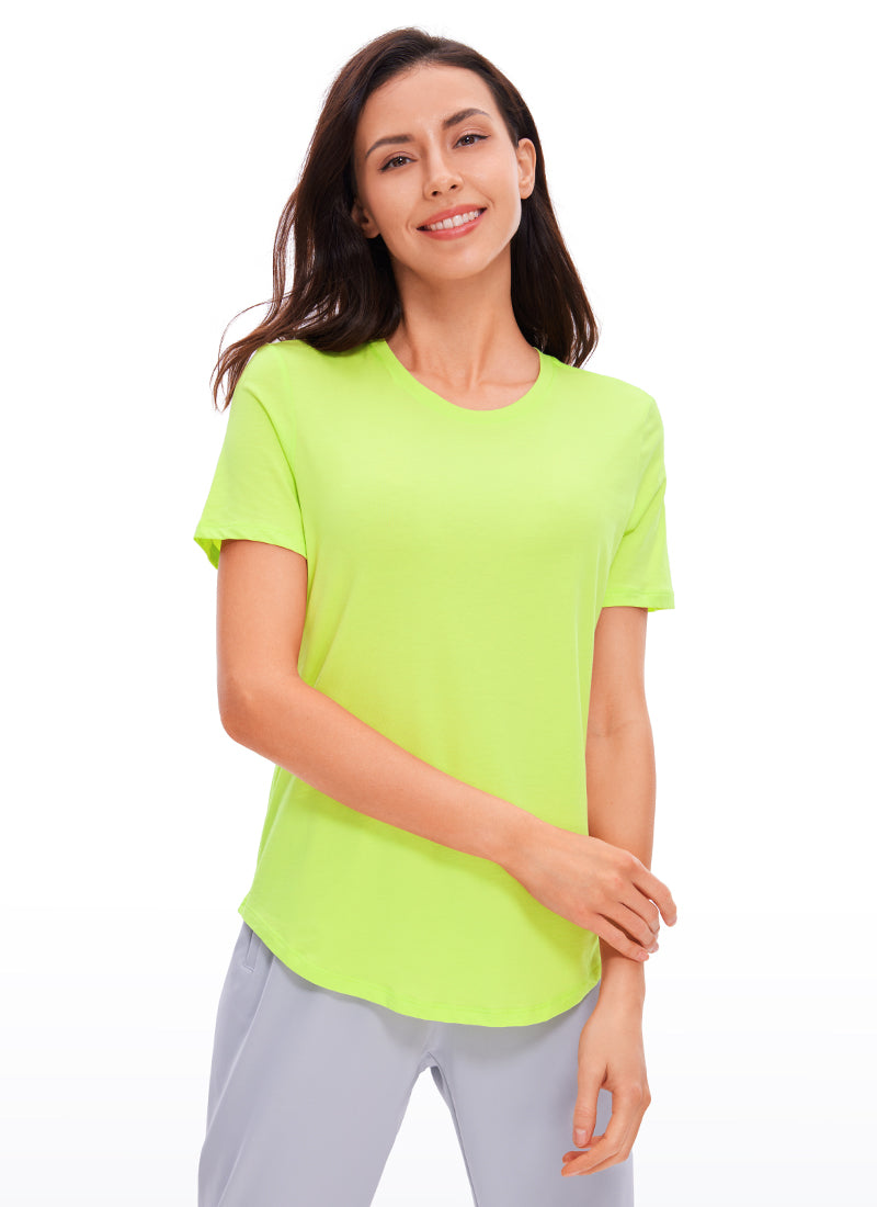 Pima Cotton Short Sleeves Round Neck