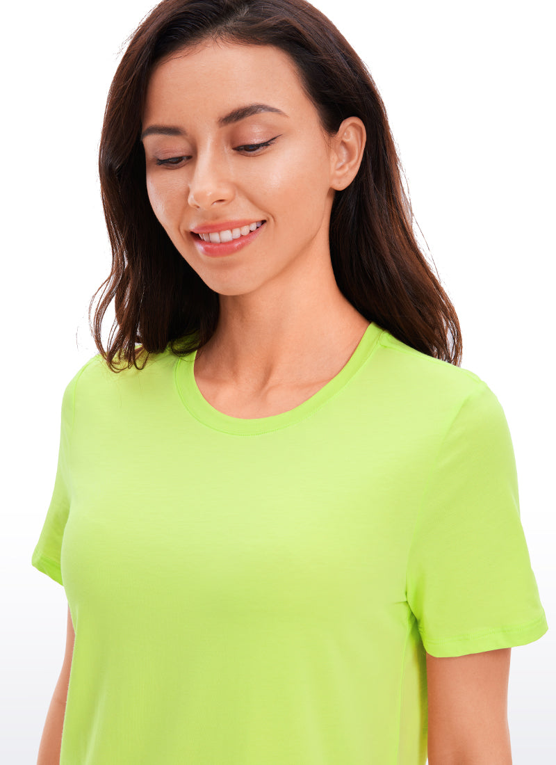 Pima Cotton Short Sleeves Round Neck