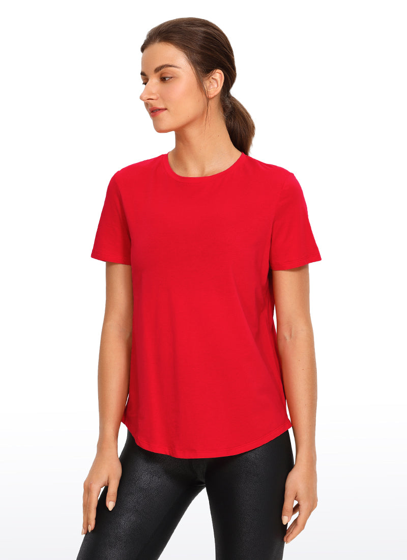 Pima Cotton Short Sleeves Round Neck