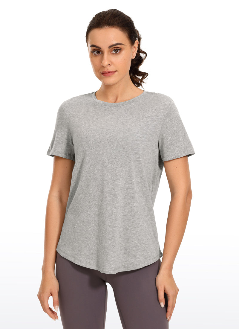 Pima Cotton Short Sleeves Round Neck