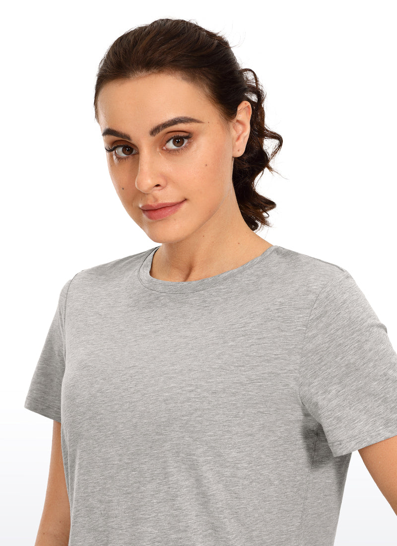 Pima Cotton Short Sleeves Round Neck