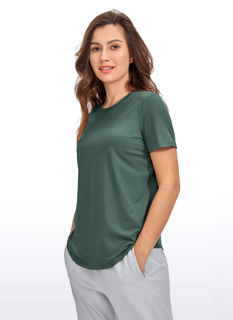 Pima Cotton Short Sleeves Round Neck