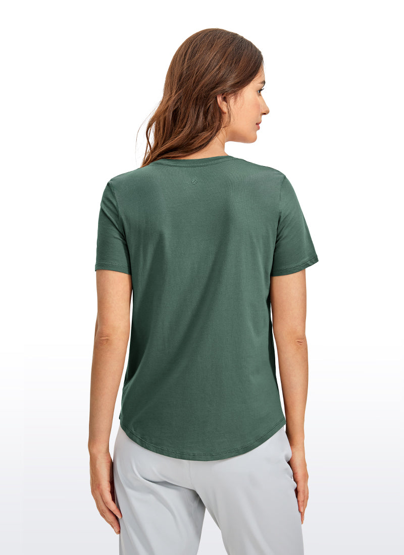 Pima Cotton Short Sleeves Round Neck