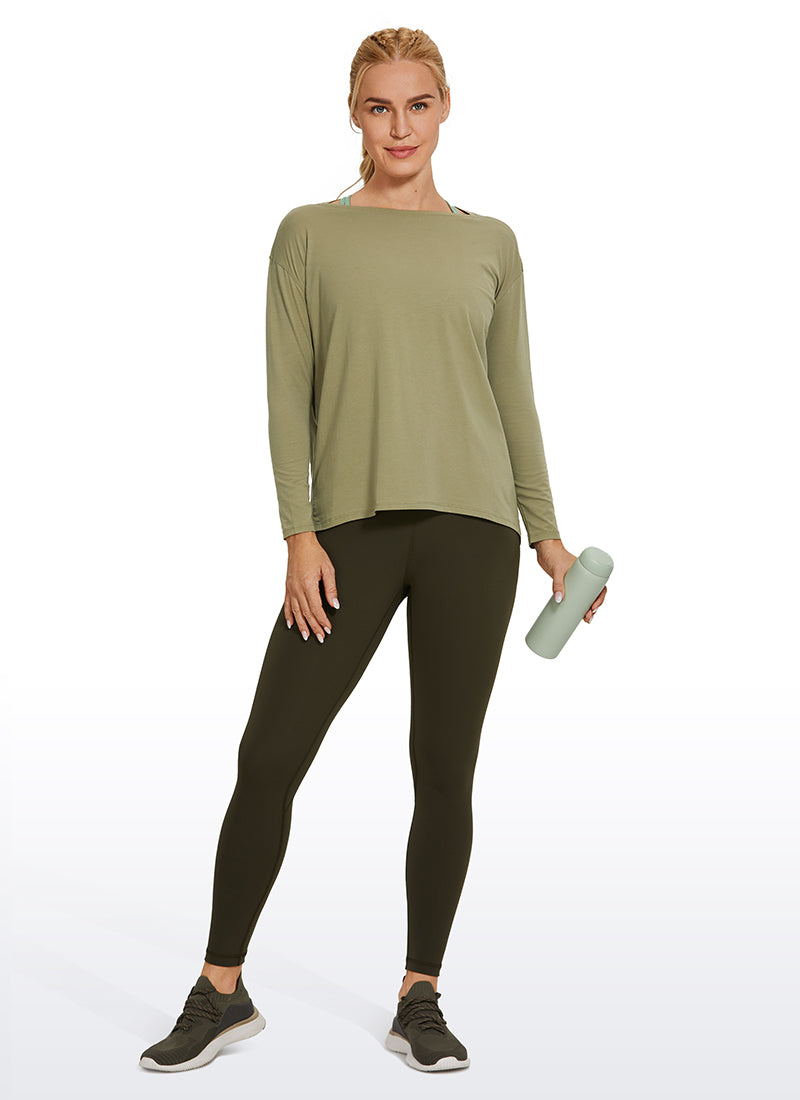 Pima Cotton Boat Neck Long Sleeve