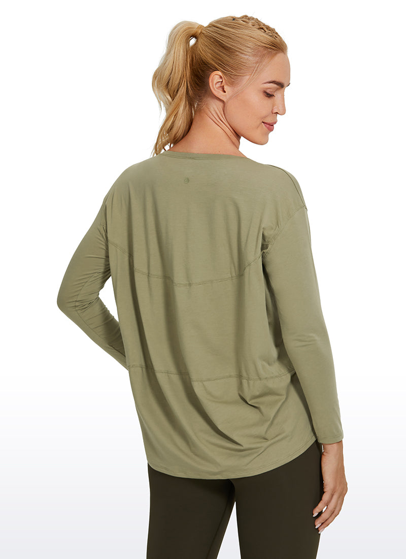Pima Cotton Boat Neck Long Sleeve