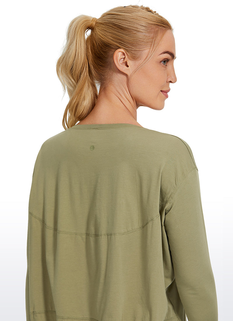 Pima Cotton Boat Neck Long Sleeve