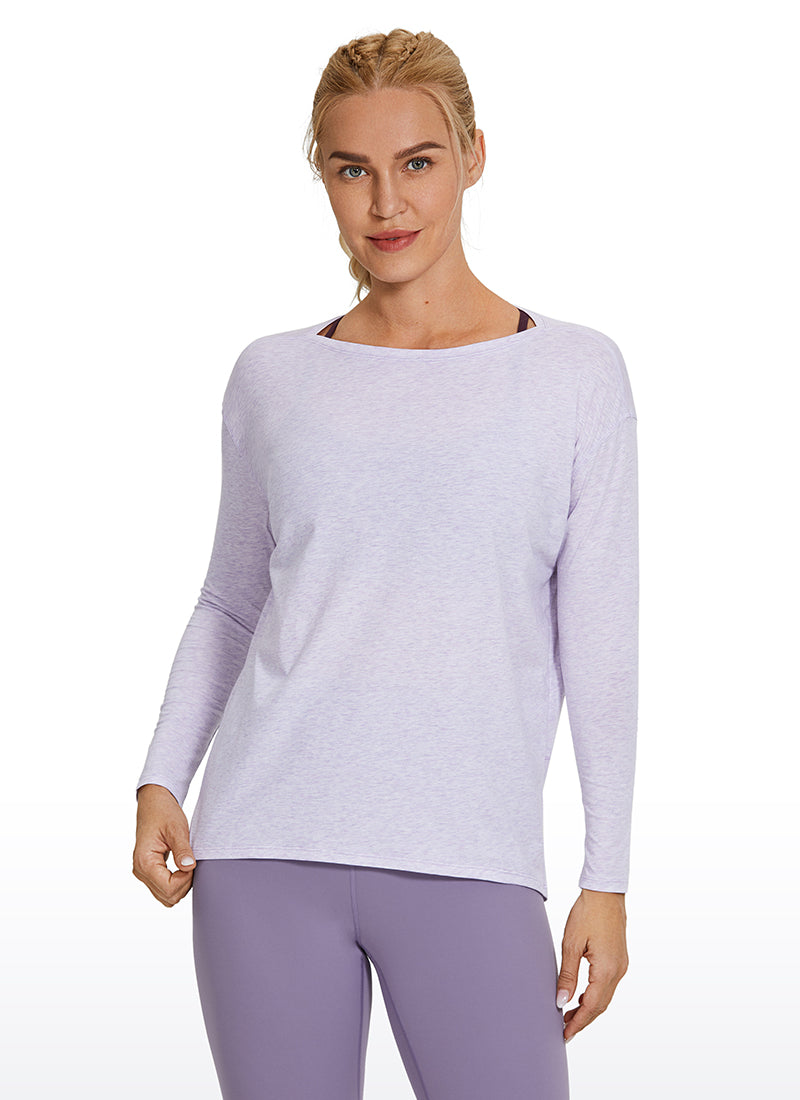 Pima Cotton Boat Neck Long Sleeve
