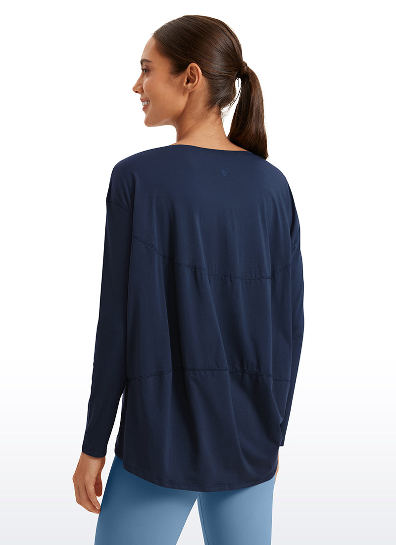 Pima Cotton Boat Neck Long Sleeve