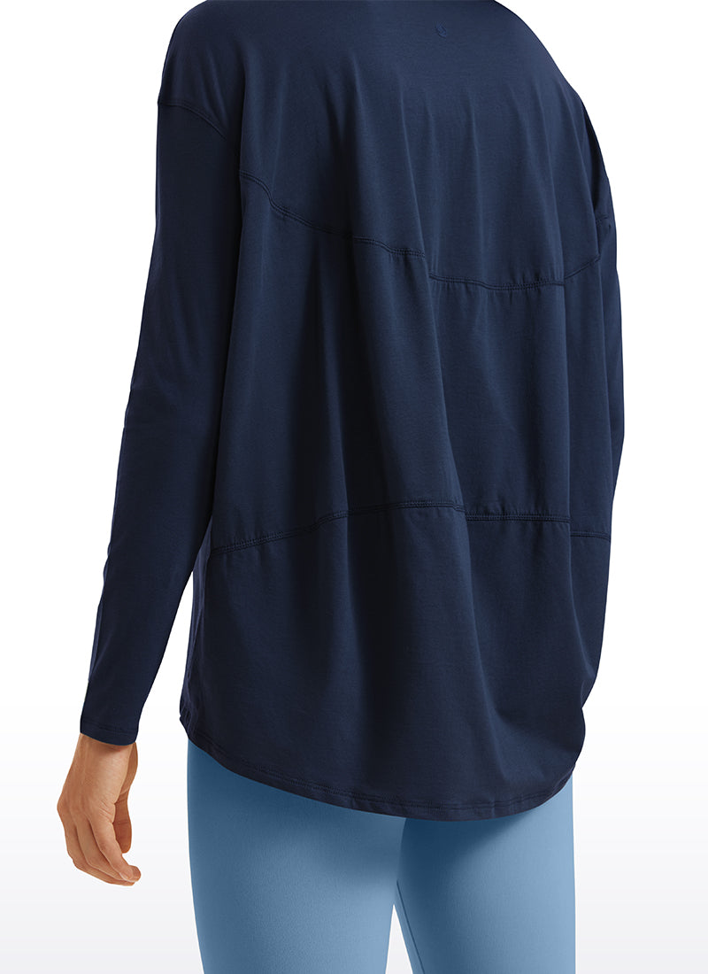 Pima Cotton Boat Neck Long Sleeve