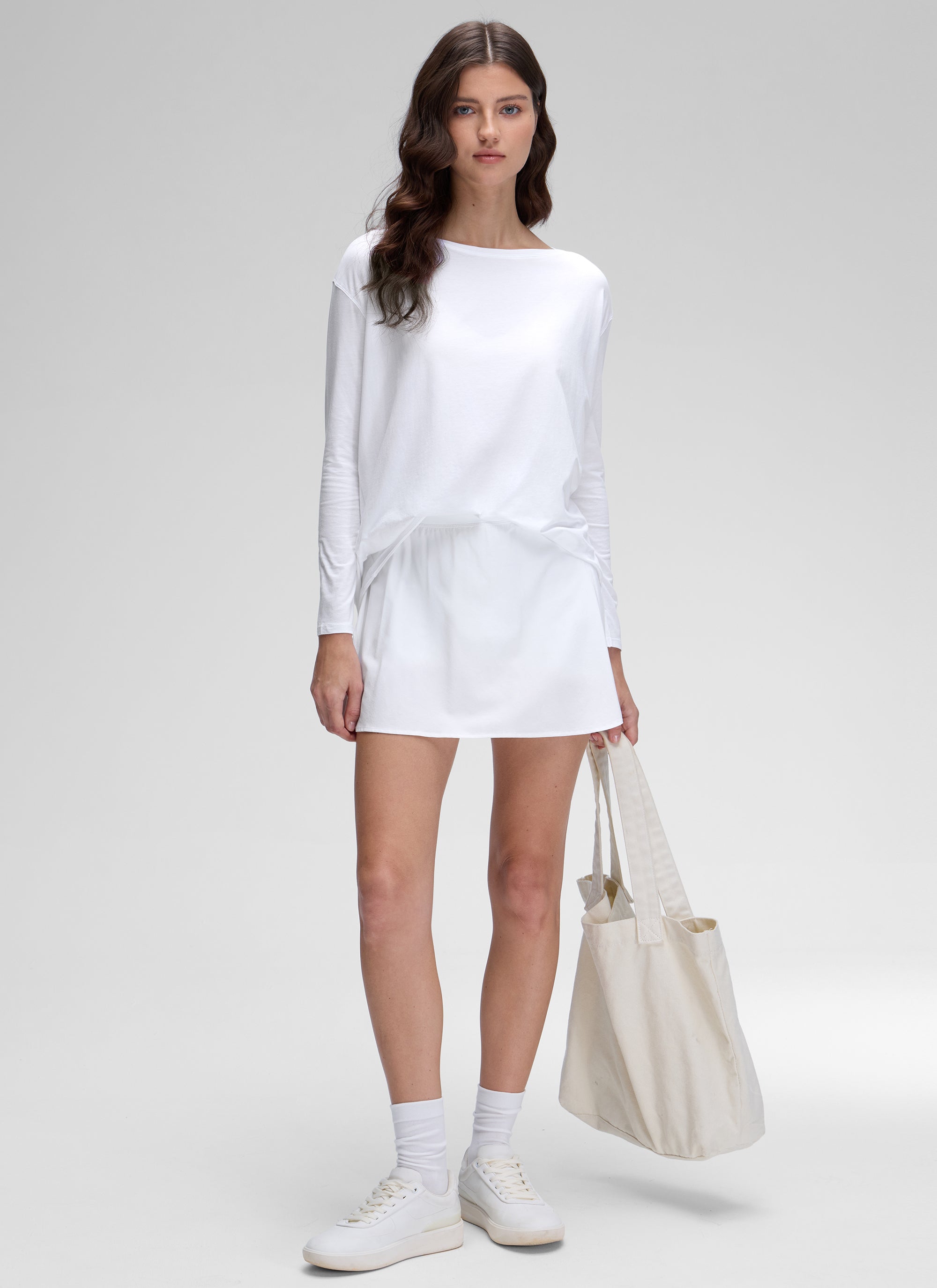 Pima Cotton Boat Neck Long Sleeve