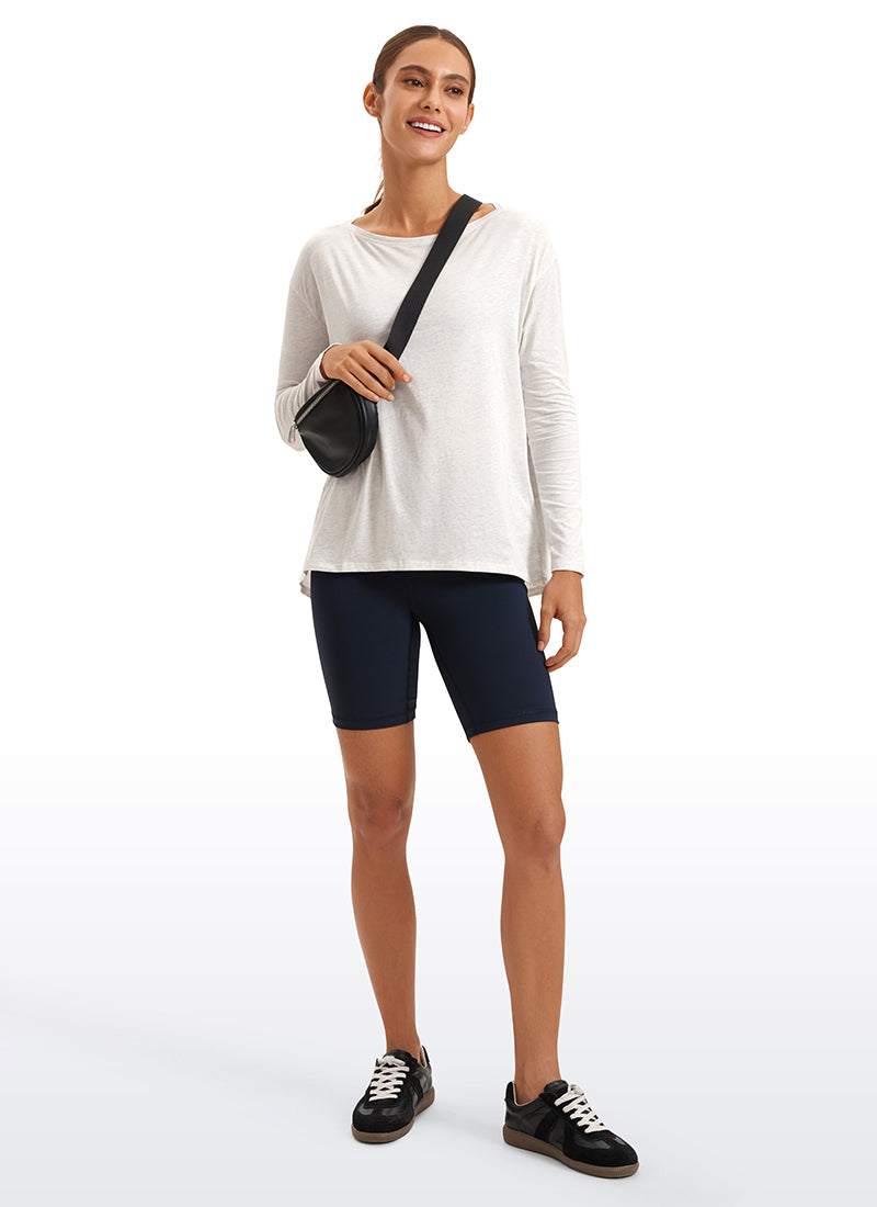 Pima Cotton Boat Neck Long Sleeve