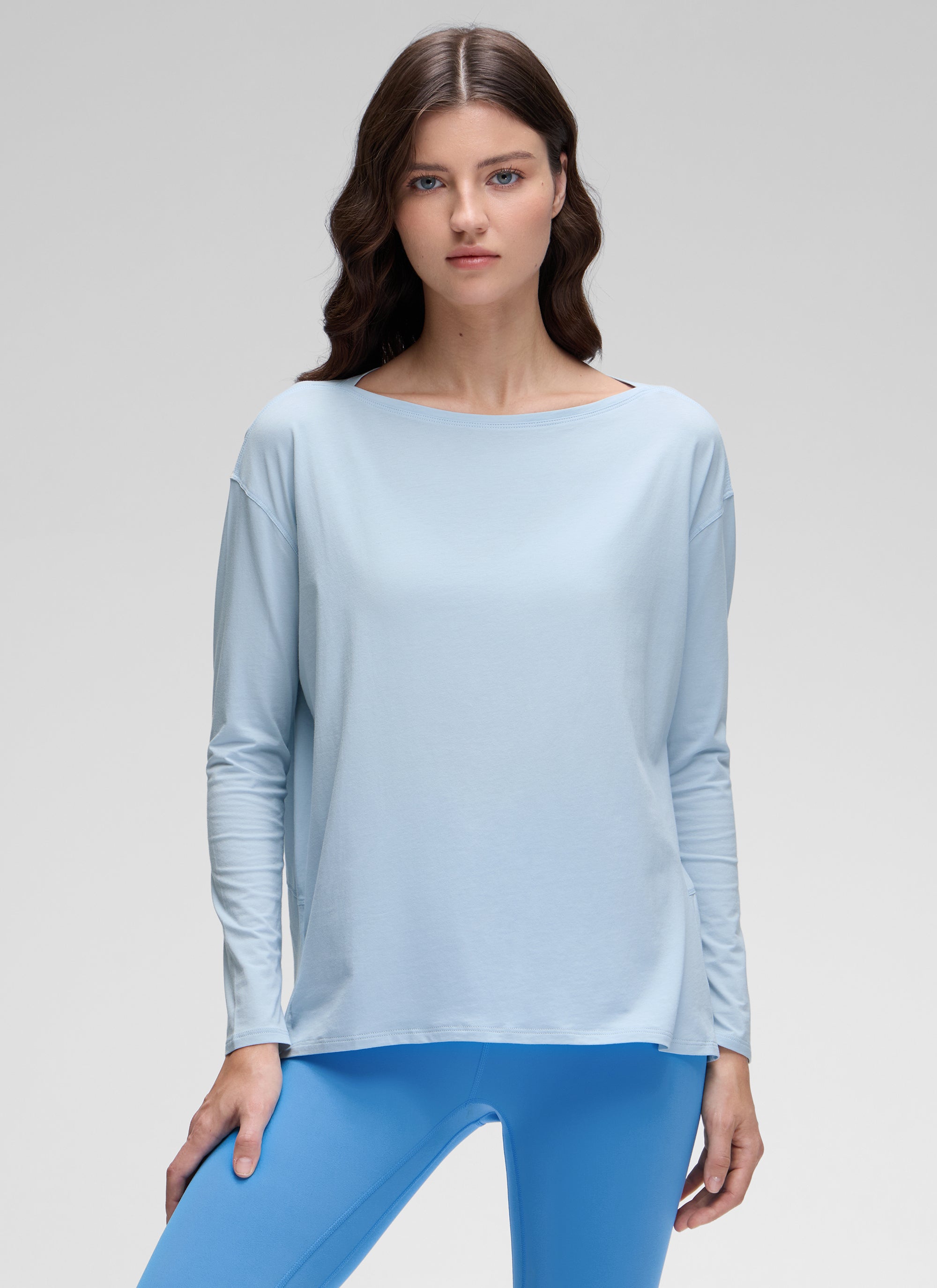 Pima Cotton Boat Neck Long Sleeve