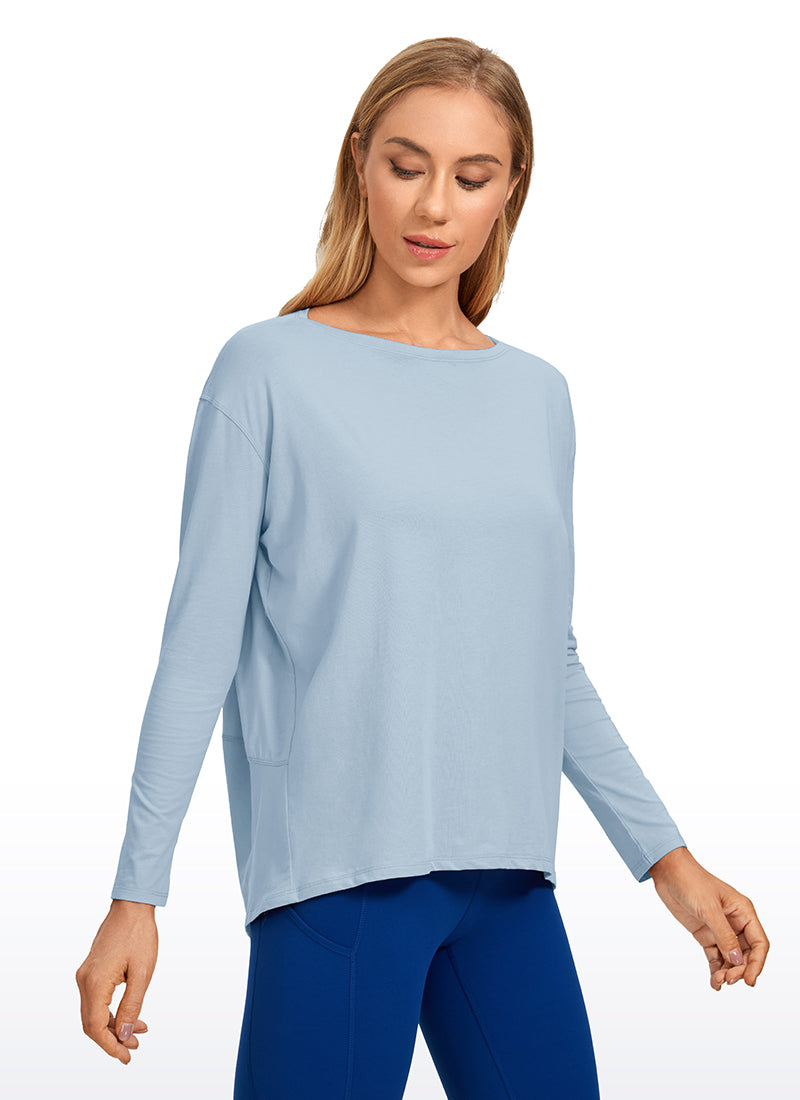 Pima Cotton Long Sleeves Boat Neck