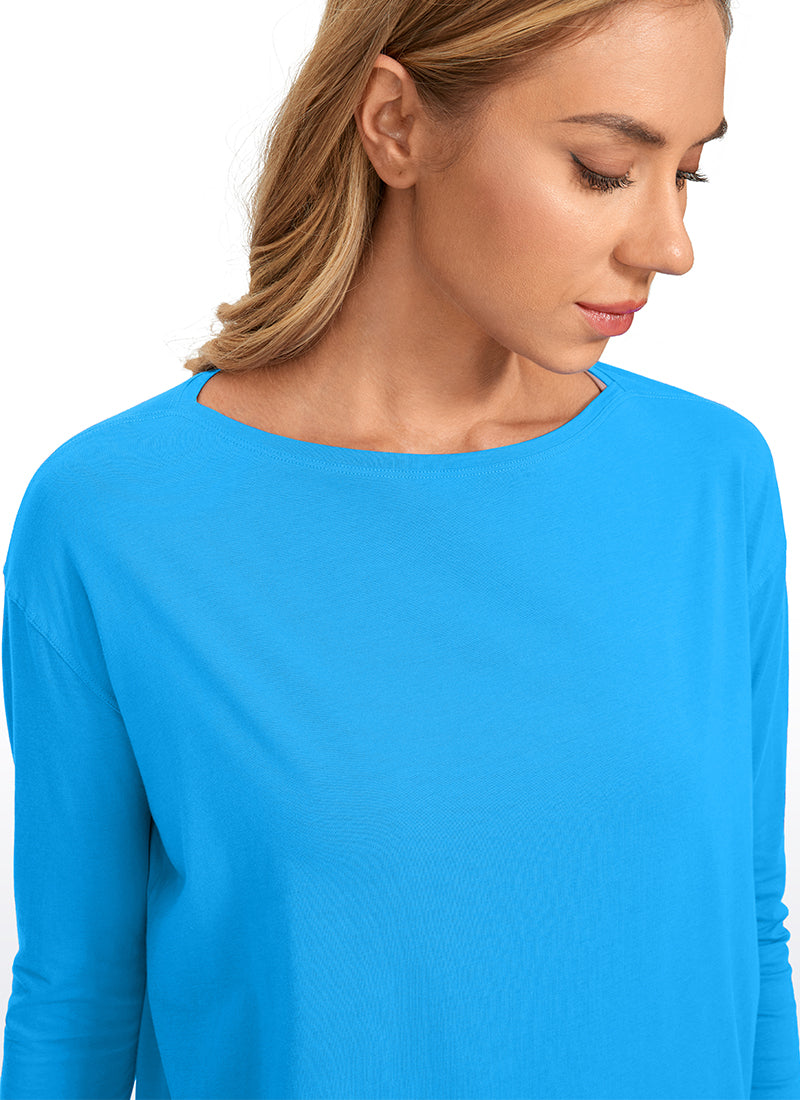 Pima Cotton Long Sleeves Boat Neck