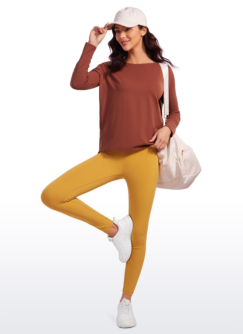 Butterluxe-Light Hip Length Back Hem Long Sleeves