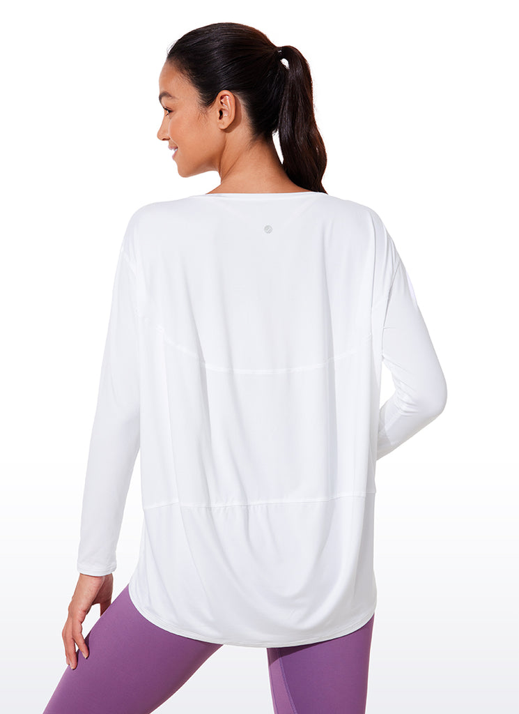 CRZ YOGA Women UPF 50+ Run Lightweight Loose Fit Long Sleeves Black