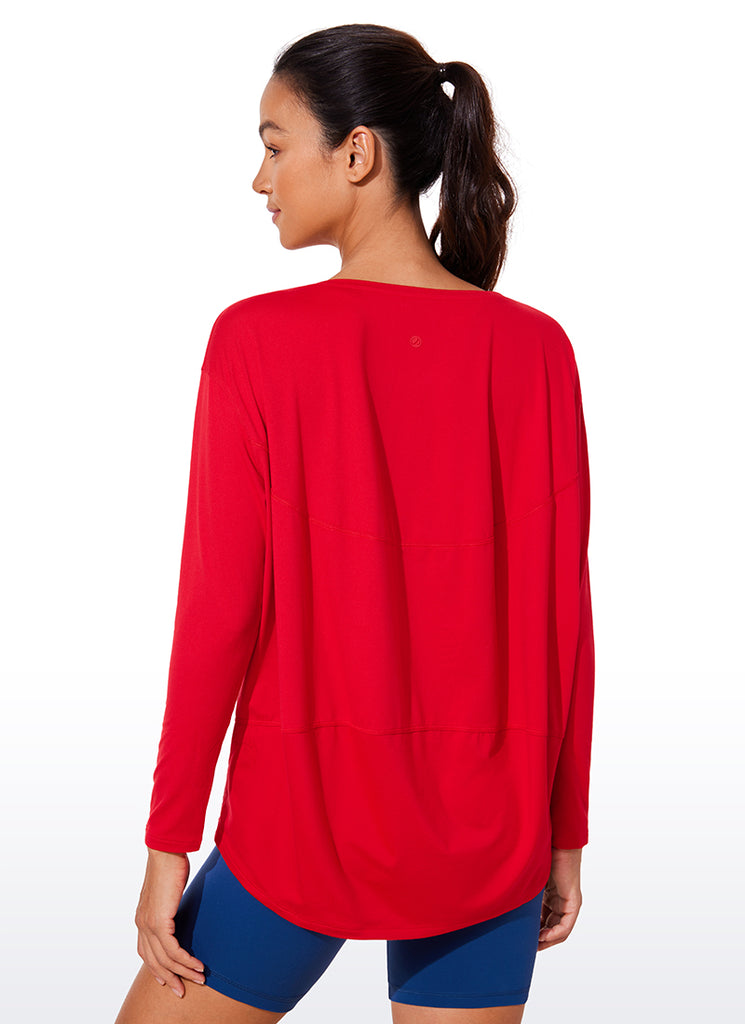 CRZ YOGA Women UPF 50+ Run Lightweight Loose Fit Long Sleeves Palermo Pink