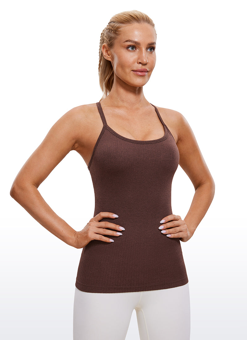 Speedy Seamless Built-in Bra Tank Y-back