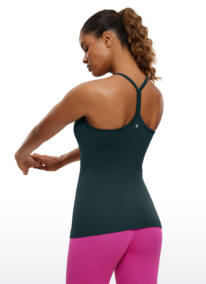 Speedy Seamless Built-in Bra Tank Y-back - Pure Color