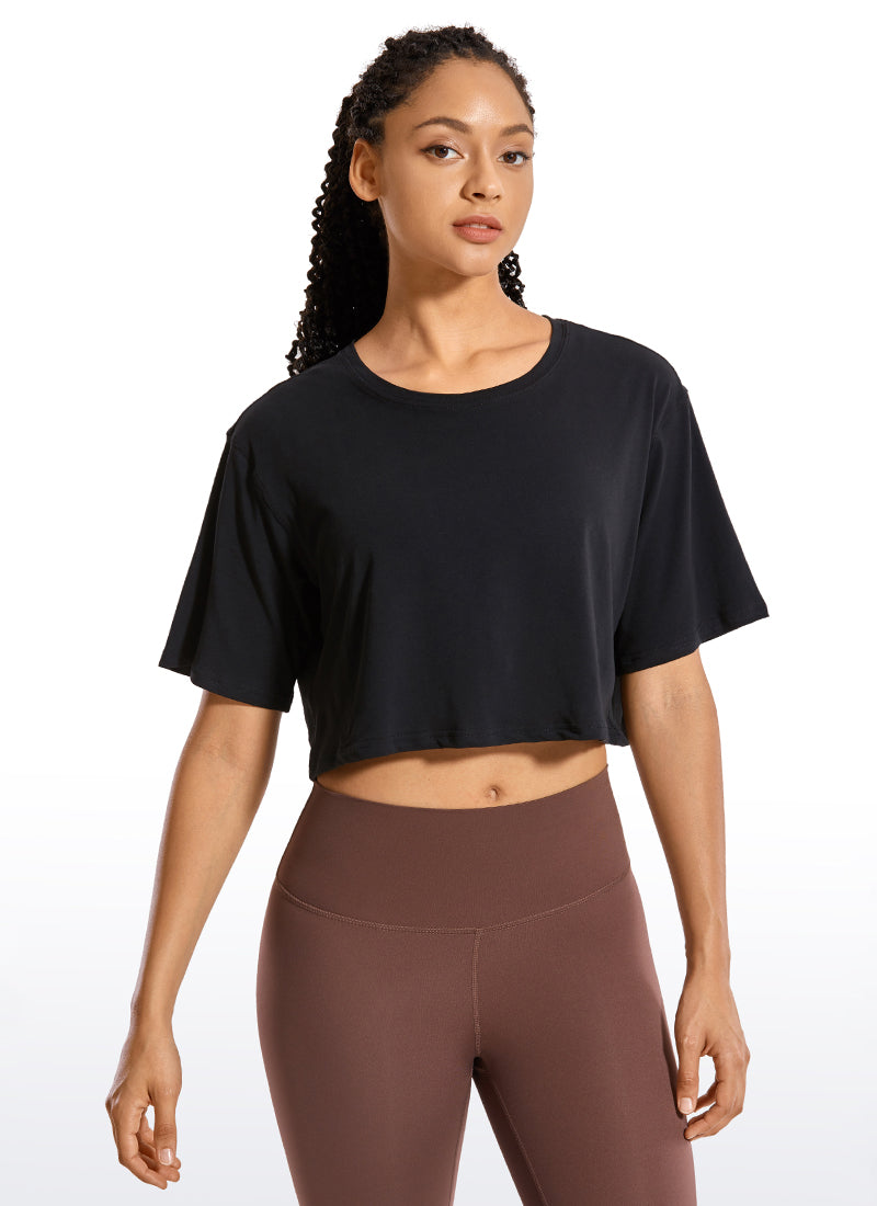 Pima Cotton Short Sleeves Cropped