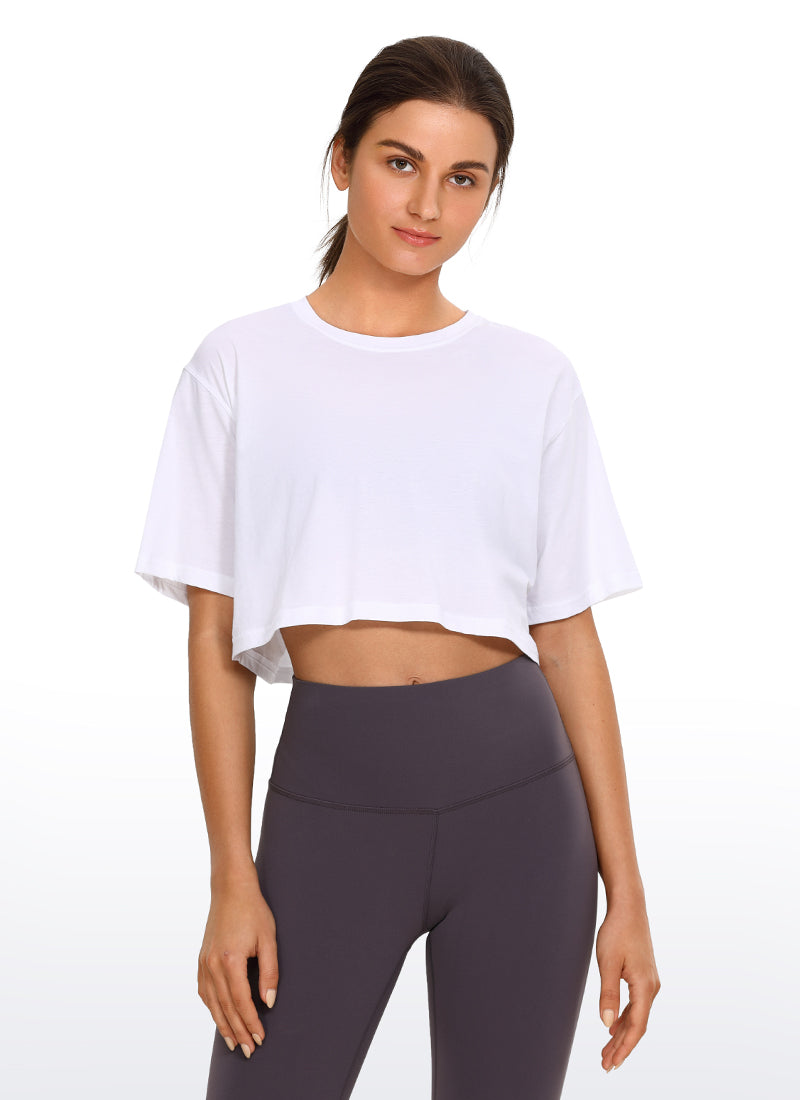 Pima Cotton Short Sleeves Cropped