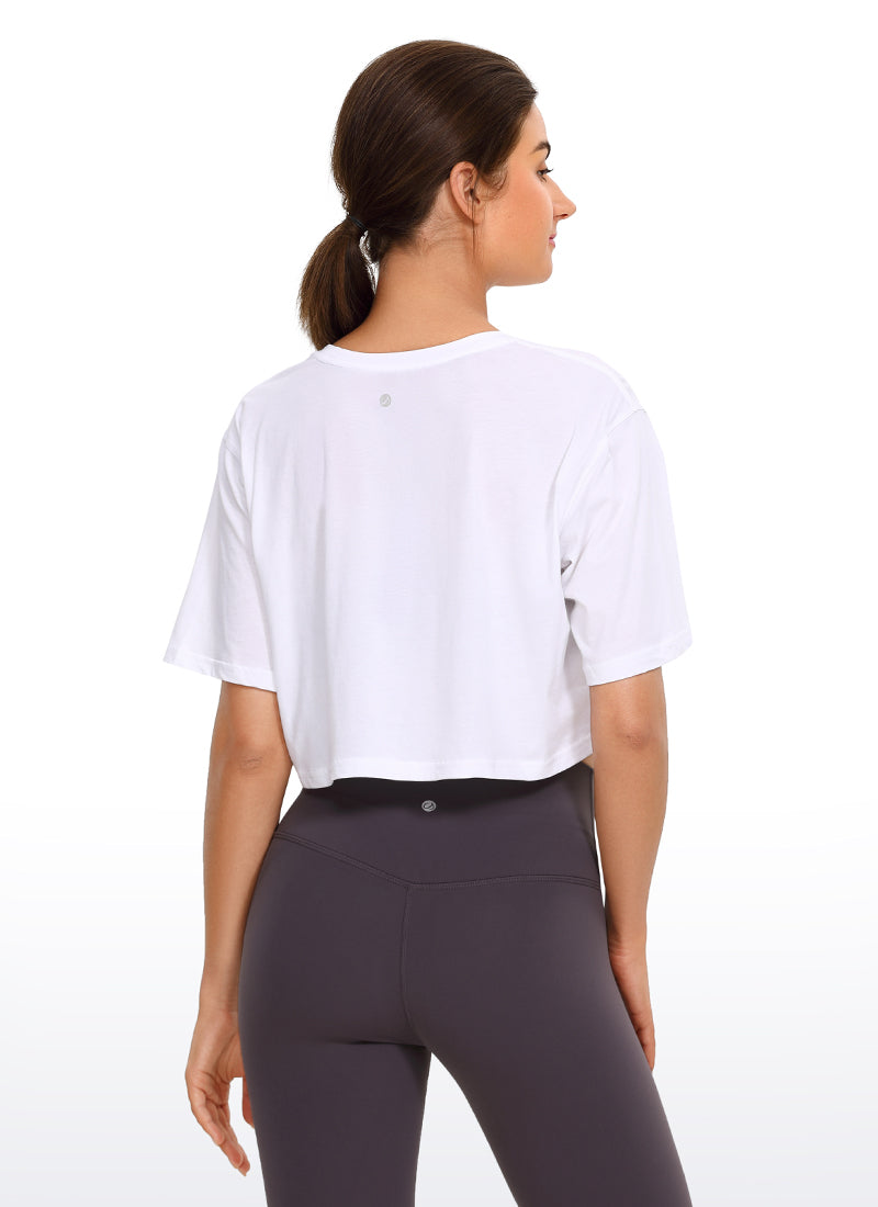 Pima Cotton Short Sleeves Cropped