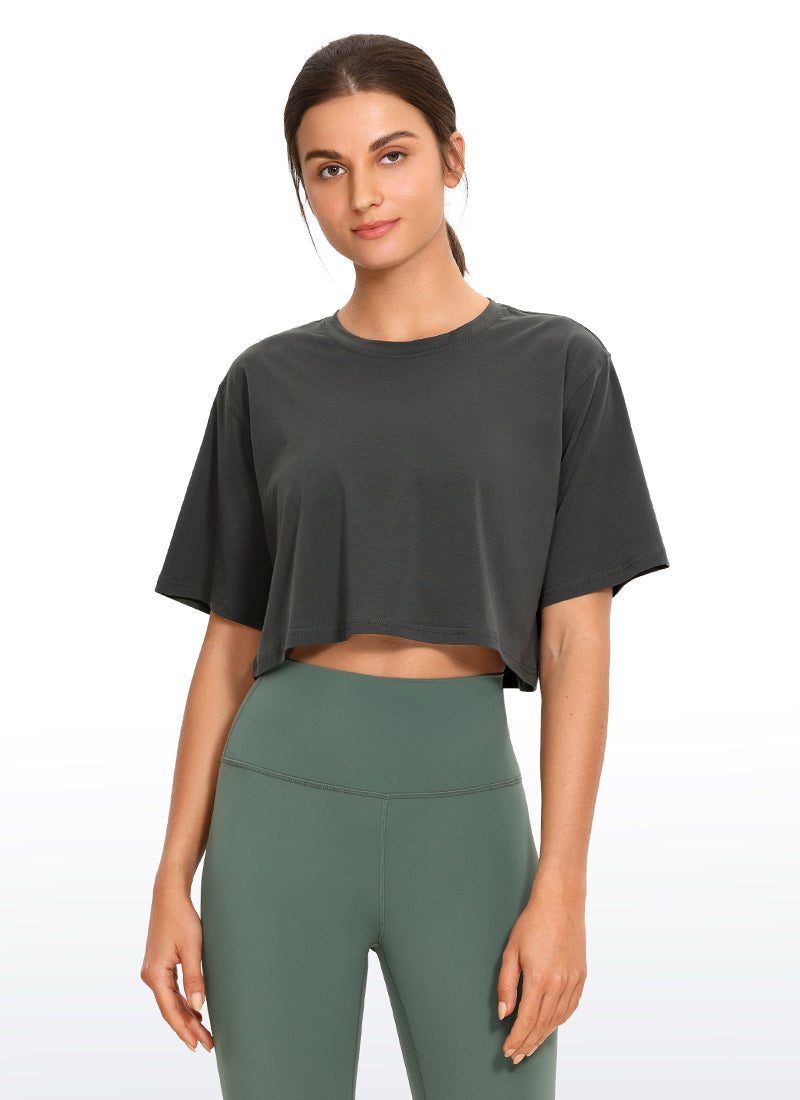 Pima Cotton Short Sleeves Cropped