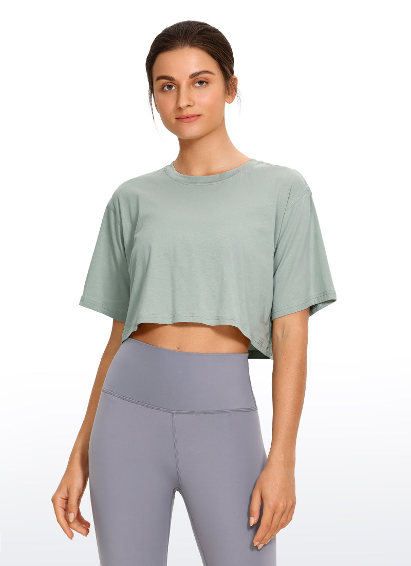 Pima Cotton Short Sleeves Cropped