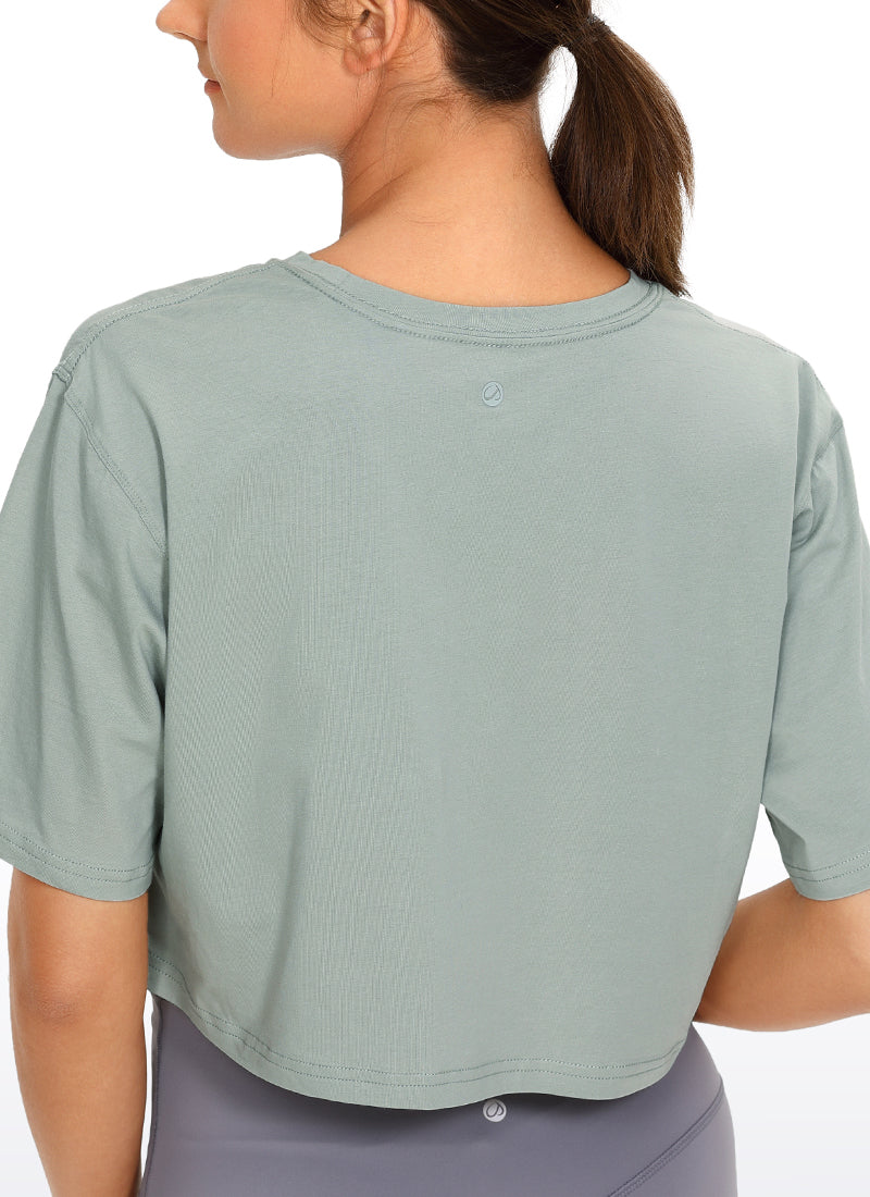 Pima Cotton Short Sleeves Cropped