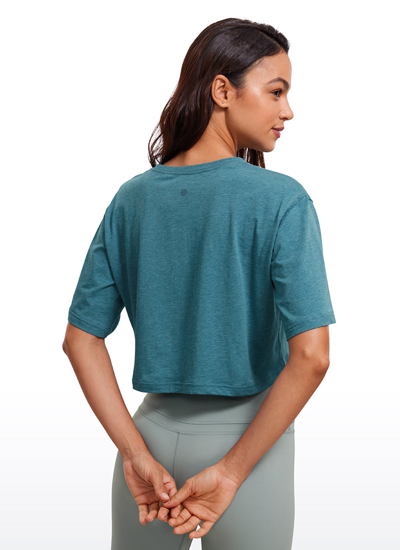 Pima Cotton Short Sleeves Cropped