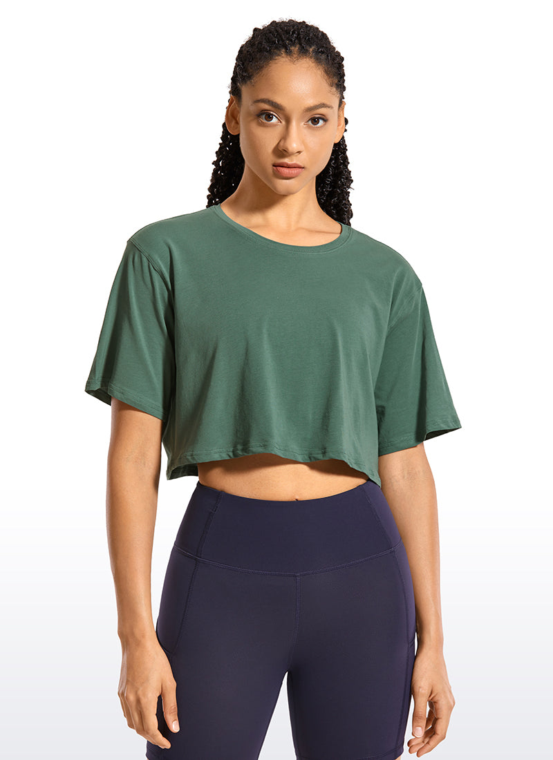 Pima Cotton Short Sleeves Cropped