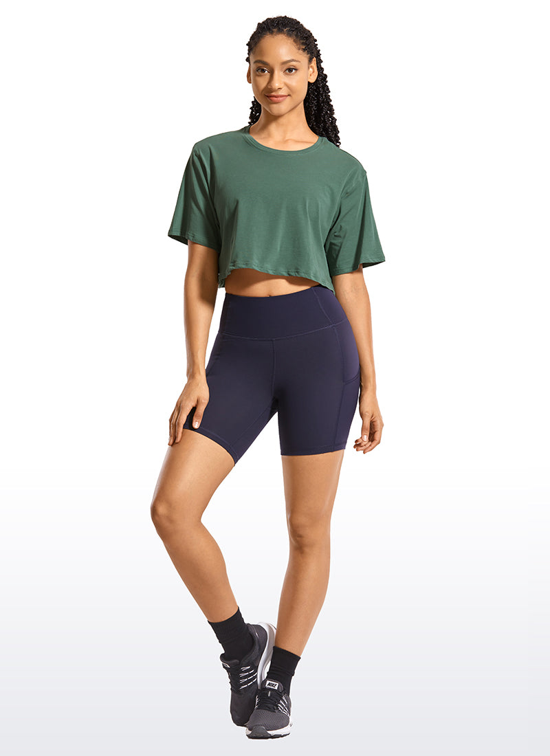 Pima Cotton Short Sleeves Cropped